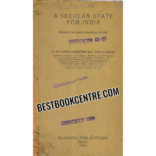 A Secular State for India 1st Edition