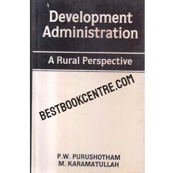 Development Administration Rural Perspective 1st Edtion