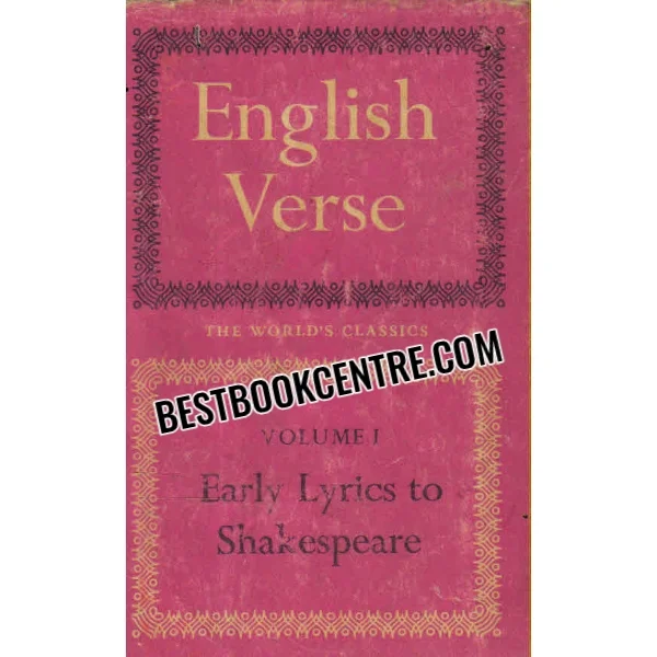 English Verse Volume 1 Early Lyrics to Shakespeare