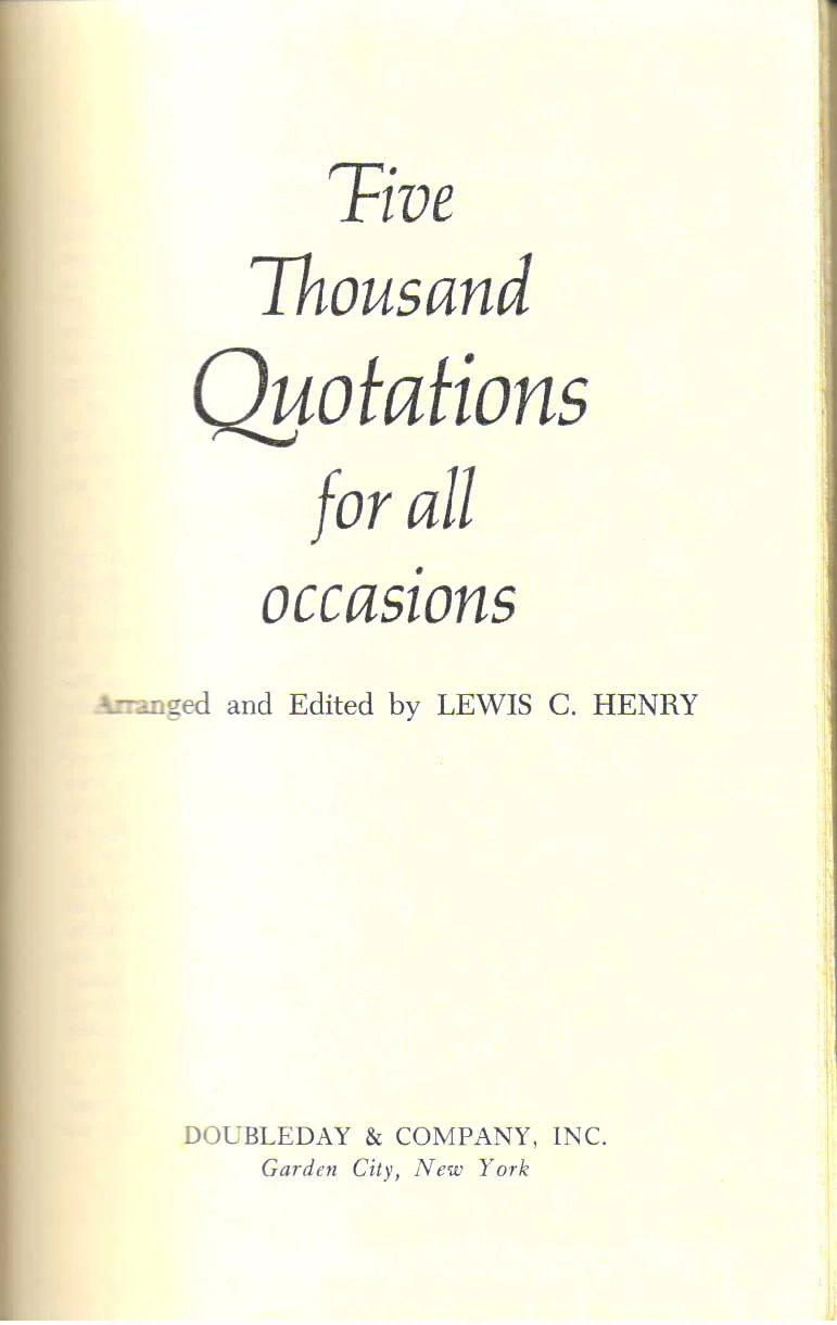 Five Thousand Quotations for All Occasions