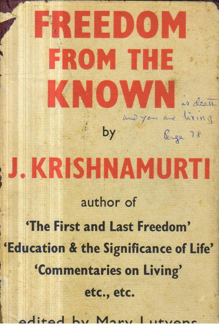 Freedom From the Known. 1st Edition