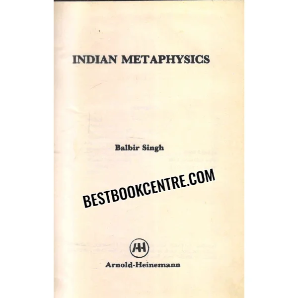Indian Metaphysics 1st Edition