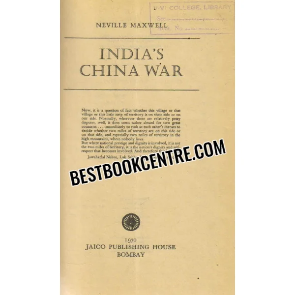 Indias China War 1st Edition
