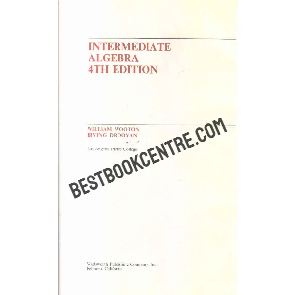Intermediate Algebra 4th Edition