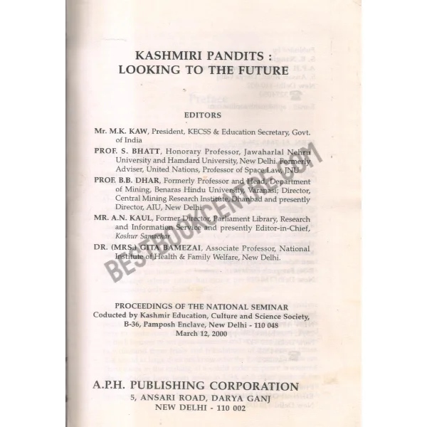 Kashmiri Pandits ; Looking to the Future