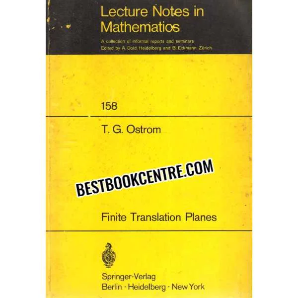 Lectures Notes in Mathematics 158