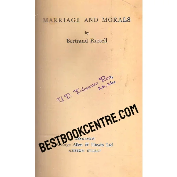 Marriage and Morals