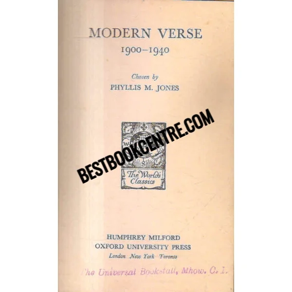 Modern Verse 1900 1940