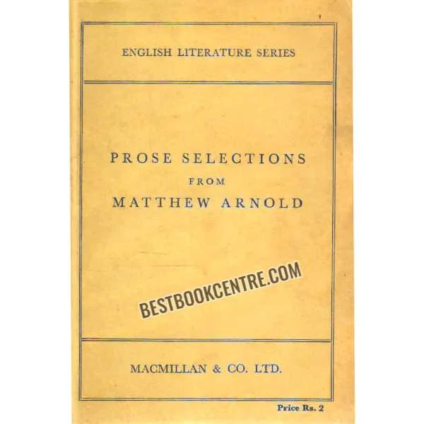 Prose Selections From Matthew Arnold
