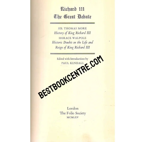 Richard III the Great Debate 1st Edition
