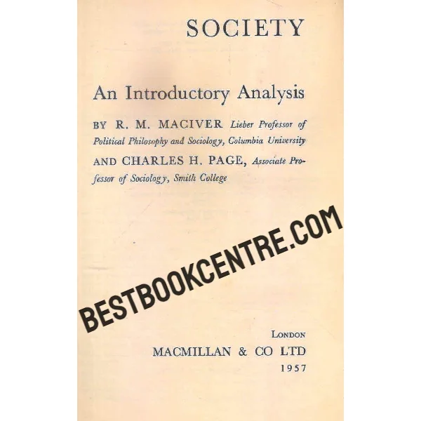 Society an Introductory Analysis