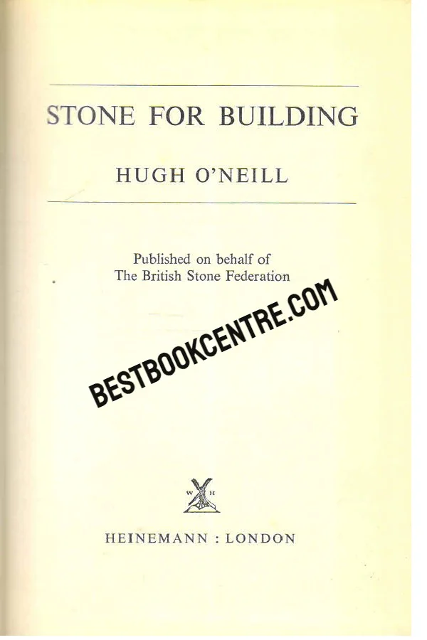Stone for Building 1st Edition