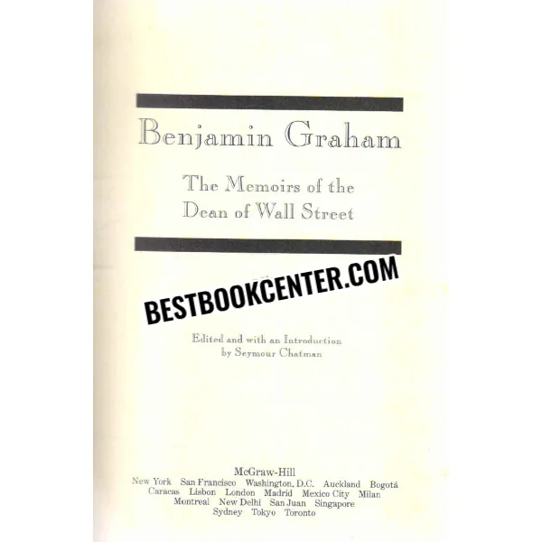 The Memoirs of the Dean of Wall Street 1st Edition
